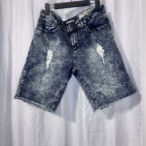 Carbon Men's Flex Acid Wash Distressed Denim Jean Shorts
